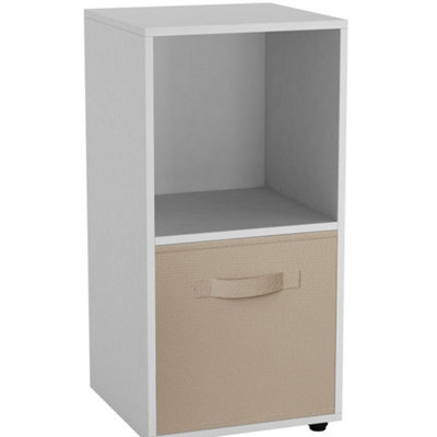 Urbn-Living WhiteBeige2-Cube Shelving Unit With Inserts from B&Q