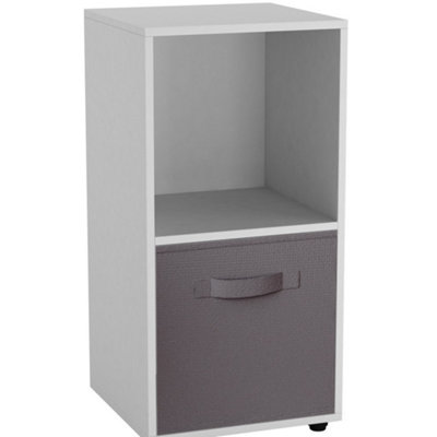 Urbn-Living WhiteGrey2-Cube Shelving Unit With Inserts from B&Q