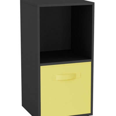 Urbn-Living BlackYellow2-Cube Shelving Unit With Inserts from B&Q