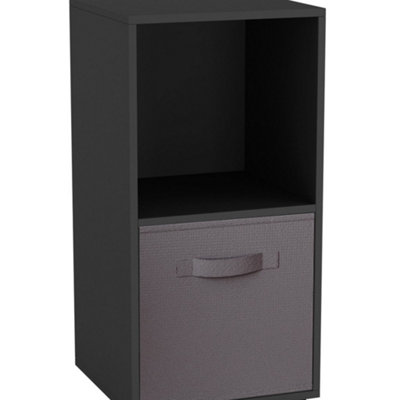 Urbn-Living BlackGrey2-Cube Shelving Unit With Inserts from B&Q