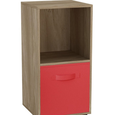 Urbn-Living OakRed2-Cube Shelving Unit With Inserts from B&Q