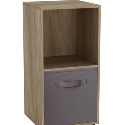 Urbn-Living OakGrey2-Cube Shelving Unit With Inserts from B&Q