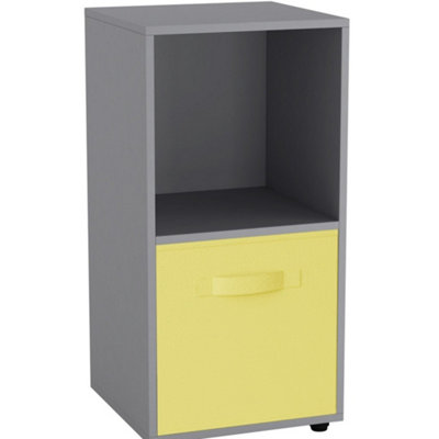 Urbn-Living GreyYellow2-Cube Shelving Unit With Inserts from B&Q