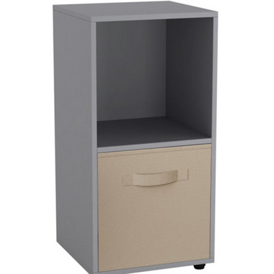 Urbn-Living GreyBeige2-Cube Shelving Unit With Inserts from B&Q