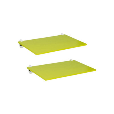 Urbn-Living GreenSet Of 2Modern Slimline Floating Shelves With Screws & Shelf Clip from B&Q