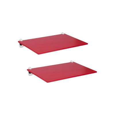 Urbn-Living RedSet Of 2Modern Slimline Floating Shelves With Screws & Shelf Clip from B&Q