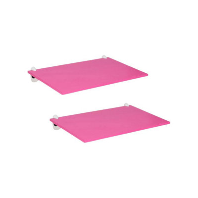 Urbn-Living PinkSet Of 2Modern Slimline Floating Shelves With Screws & Shelf Clip from B&Q