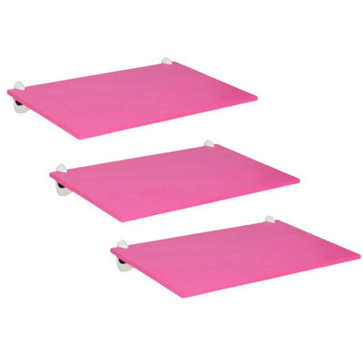 Urbn-Living PinkSet Of 3Modern Slimline Floating Shelves With Screws & Shelf Clip from B&Q