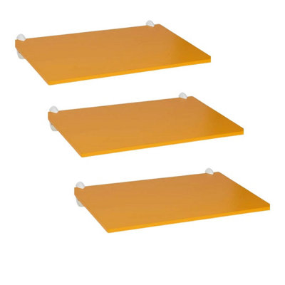 Urbn-Living OrangeSet Of 3Modern Slimline Floating Shelves With Screws & Shelf Clip from B&Q