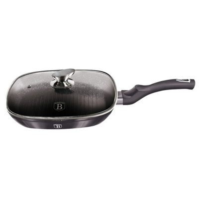 Urbn-Living Berlinger Haus 28Cm Square Carbon Pro With Lid Grill Frying Pan from B&Q