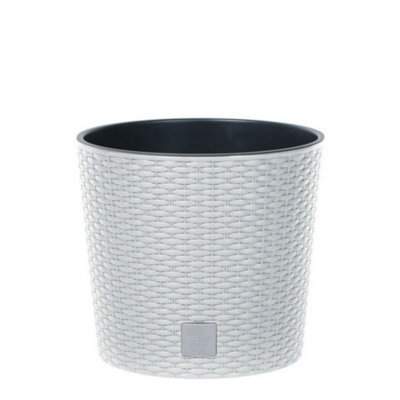 Urbn-Living WhiteSet Of 125Cm Rato Round Low Rattan Planters -1-2 Pack from B&Q