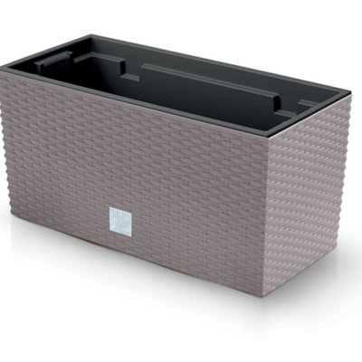 Urbn-Living Mocca40 Cm Rato Case Rattan Flower Planter from B&Q