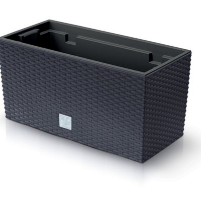 Urbn-Living Black40 Cm Rato Case Rattan Flower Planter from B&Q