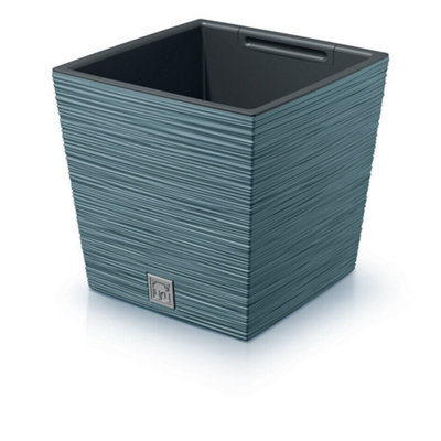 Urbn-Living BlueFuru Square Low Planter With Insert23.5X24X24 Cm from B&Q