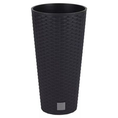 Urbn-Living BlackSet Of 1Rato Round Flower Pot38X20X20Cm from B&Q
