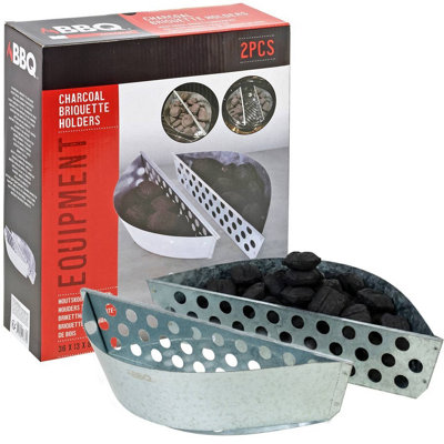 Urbn-Living 2Pcs Steel Charcoal Briquette Holders Bbq Fuel Baskets Portable Grill Accessories from B&Q