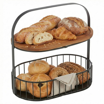 Urbn-Living 2 Tier Bread Basket Countertop Storage Rack from B&Q
