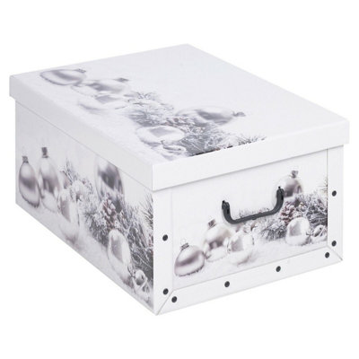 Urbn-Living WhiteLarge 45L Christmas Xmas Storage Box With Lids from B&Q