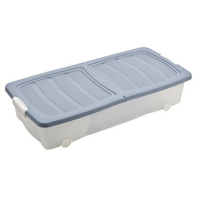 Urbn-Living Light Blue40L Large Storage Box With Wheeled Lids from B&Q
