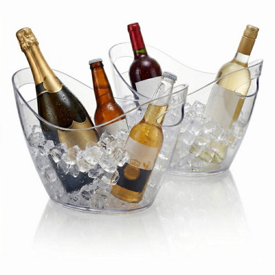 Urbn-Living Urbnliving 2X Large Clear Acrylic Ice Bucket Wine Champagne Drinks Cooler Party Chiller Tub from B&Q