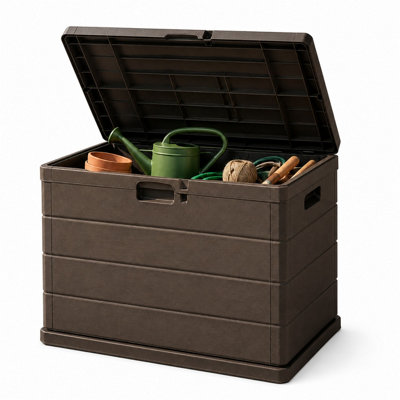 Urbn-Living Urbnliving 200L Large Lockable Outdoor Garden Storage Box Heavy Duty Patio Cushion Chest Brown from B&Q