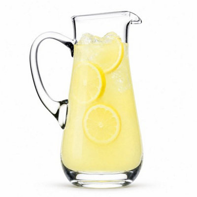 Queensway Home and Dining Handmade Crystalin Glass Serving Jug Carafe With Ice Lip & Handle1.25L from B&Q