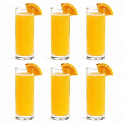 B&Q -  Tall Highball Tumbler Glasses 370Ml Clear Drinking GlassesSet Of 6