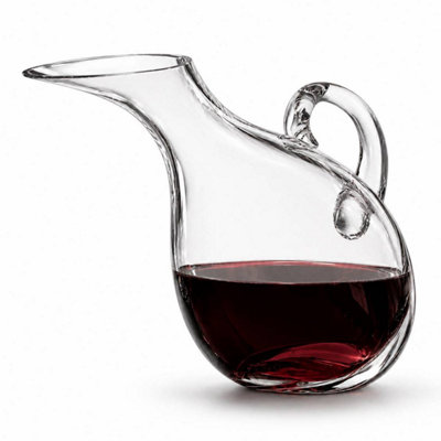 Queensway Home and Dining Queensway Home & Dining 1.7L Handmade Crystal Glass Wine Decanter Aerator Carafe With Handle Gift Boxed from B&Q
