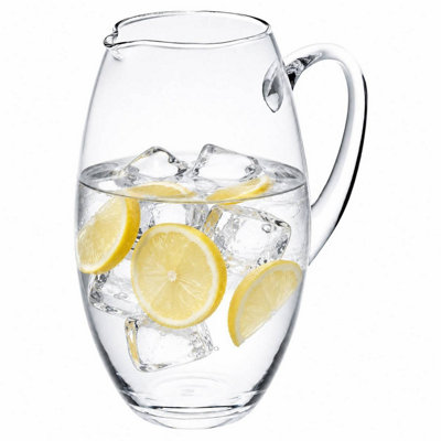 Queensway Home and Dining Queensway Home & Dining 2.4L Handcrafted Crystallin Glass Water Jug With Handle & Pouring Spout from B&Q