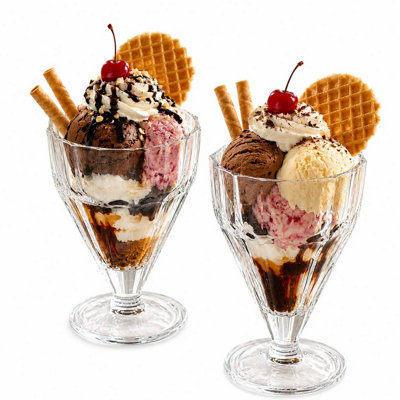 Queensway Home and Dining Queensway Home & Dining Handcrafted Crystallin Glass Sundae Dessert Cups Set Of 2430Ml from B&Q