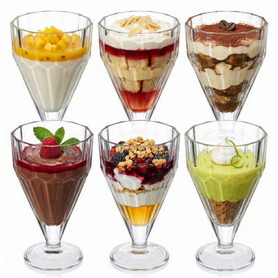 Queensway Home and Dining Queensway Home & Dining Handcrafted Crystallin Glass Sundae Dessert Cups Set Of 6430Ml from B&Q