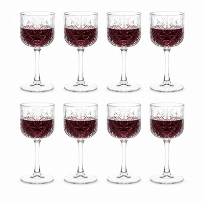 Urbn-Living Set Of 8 Cut Glass Cocktail Goblets 500Ml Vintage Wine & Gin Stemmed Drinking Glasses
