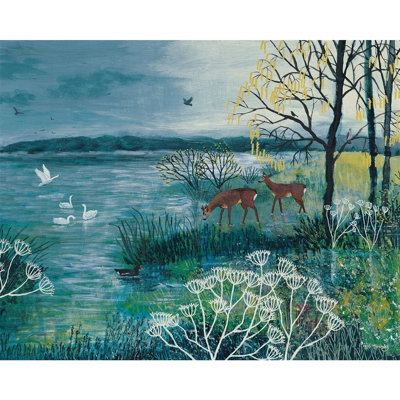 Jo Grundy The Enchanted Lake Canvas Print Blue/white/brown (80Cm X 60Cm) from B&Q