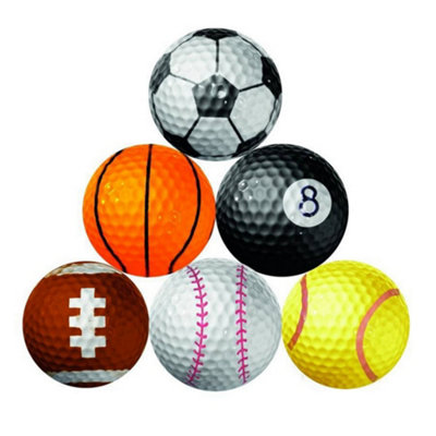  - Longridge Sports Balls Golf Balls (Pack Of 6) Multicoloured (One Size)