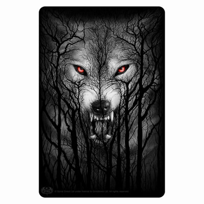 B&Q Spiral Direct Forest Wolf Metal Card (One Size) Black/White