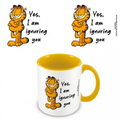 Garfield YesI Am Ignoring You Inner Two Tone Mug White/yellow (One Size) from B&Q