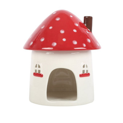 B&Q Red/Beige Something Different Mushroom Oil Burner (One ) 17Cm