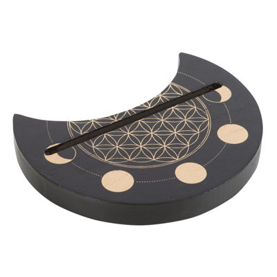 Something Different Flower Of Life Crescent Moon Tarot Card Stand Black (One Size) from B&Q