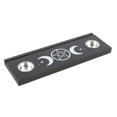  - Something Different Triple Moon Tarot Cards Tealight Holder Black/white (One Size)