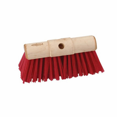 Hill Brush Industrial Stiff Pvc Handle Yard Broom Red (330mm) from B&Q