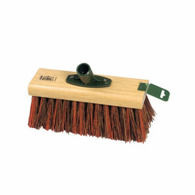 Hill Brush Trade Stiff Yard Broom Head Red/beige (25.4Cm) from B&Q