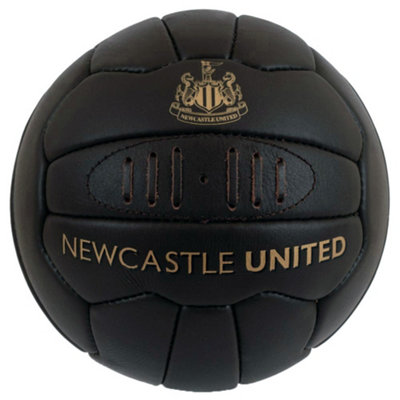 Newcastle United Fc Heritage Retro Leather Football Black/gold (5) from B&Q