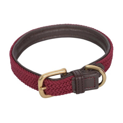 Weatherbeeta Plaited Leather Dog Collar Brown/maroon (Xxl) from B&Q