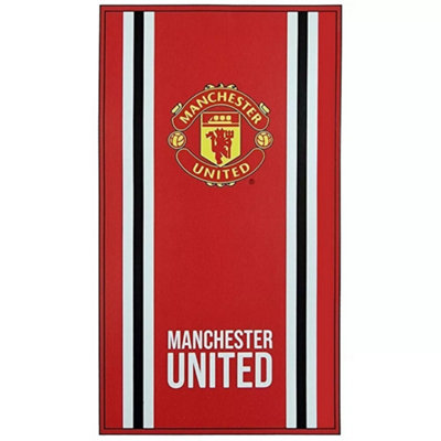 Manchester United Fc Core Stripe Towel Red/white (One Size) from B&Q