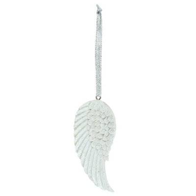 Something Different Glitter Angel Wing Hanging Decoration White (One Size) from B&Q