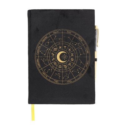 Something Different Astrology Wheel Obsidian Notebook & Pen Set Black (One Size) from B&Q