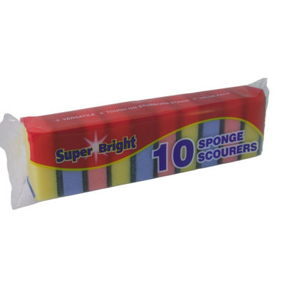 Superbright Sponge Scourers (Pack Of 10) Multicoloured (One Size) from B&Q