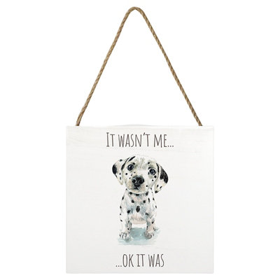 Louise Nisbet Dalmatian Wooden Block Black/white (20Cm X 20Cm X 2.7Cm) from B&Q