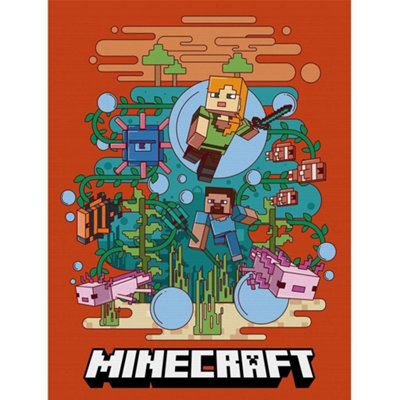 Minecraft Canvas Multicoloured (40.5Cm X 2Cm X 30.5Cm) from B&Q