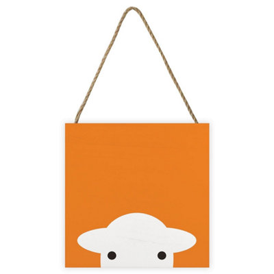 Herdy Orange Peep Plaque Orange/white (20Cm X 20Cm X 2.7Cm) from B&Q